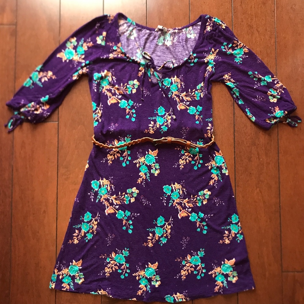 Forever 21 Purple & Turquoise Floral Dress